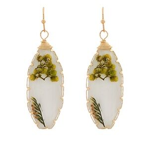 Oval Flower Earrings